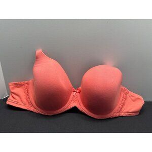 Ambrielle 36D Coral Organic Cotton Full Coverage Underwire Bra With Adjustable S